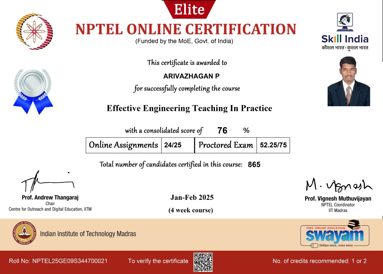 SINCET Certificate 01